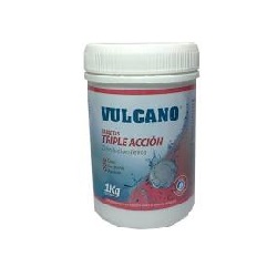 Cloro tabletas triple acción1 kg Vulcano